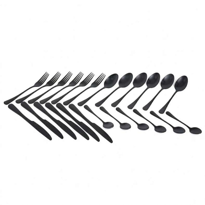 Savina 24-Piece Cutlery Set -Black
