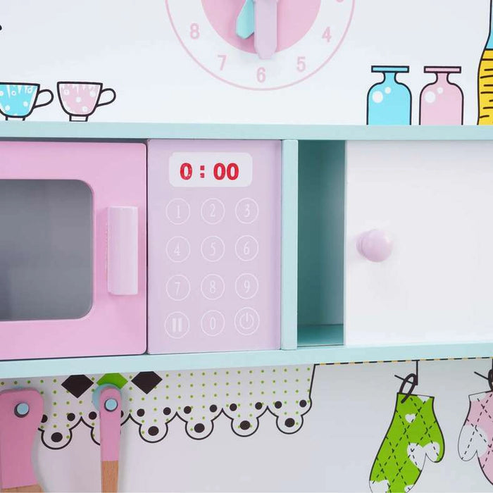 Scarlet Kids Wooden Kitchen Set With Refrigerator 101X30X101Cm - Pink