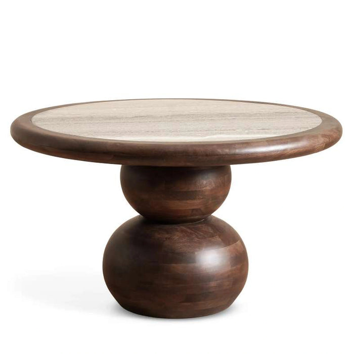 Scepter 4 Seater Round Dining Table Marble - Brown