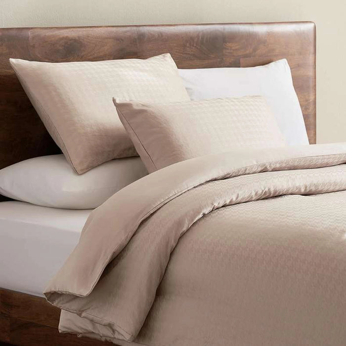 Sefina 3-Piece 400Tc Cotton Jacquard Queen Comforter Set 200X240Cm - Beige