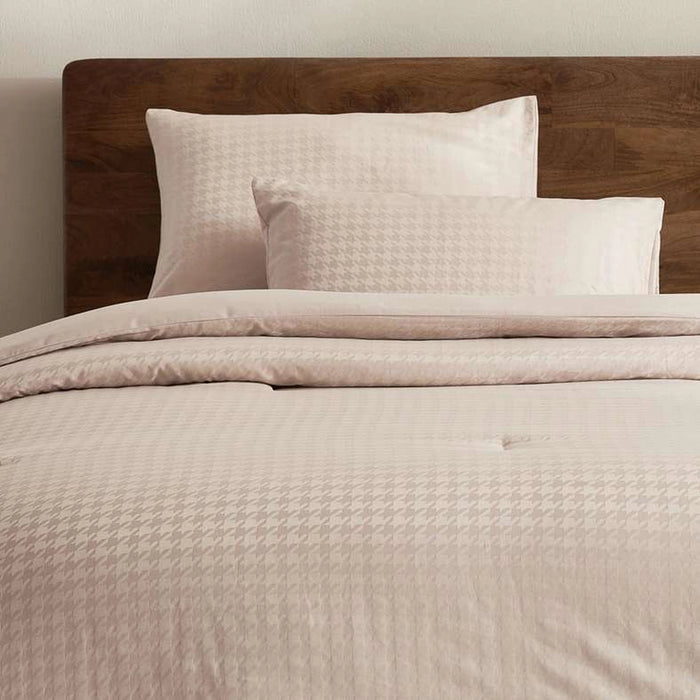 Sefina 3-Piece 400Tc Cotton Jacquard Queen Comforter Set 200X240Cm - Beige