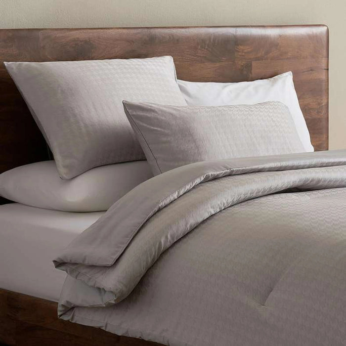 Sefina 3-Piece 400Tc Cotton Jacquard Queen Comforter Set 200X240Cm - Grey
