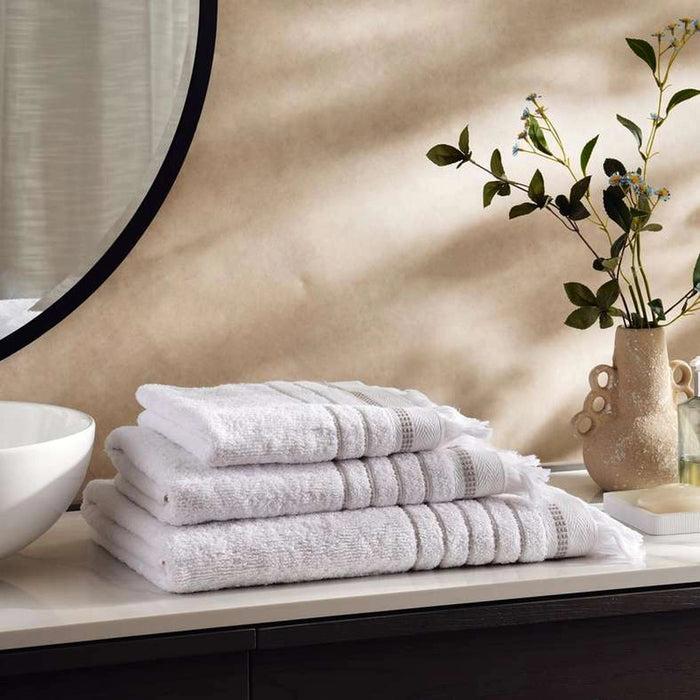 Selena Turkishlux 520 Gsm Bath Sheet - White Pan Home
