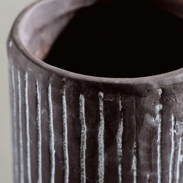 Selina Stoneware Vase With Tall Neck 26X26X40.3Cm - Black