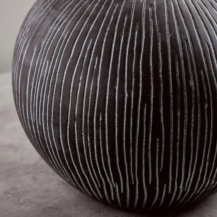 Selina Stoneware Vase With Tall Neck 26X26X40.3Cm - Black