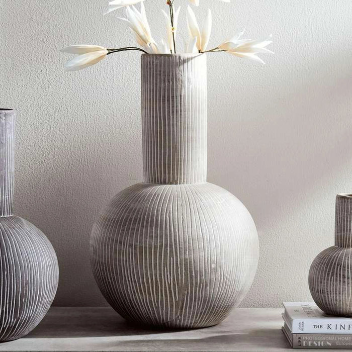 Selina Stoneware Vase With Tall Neck 31.1X31.1X50Cm - Brown