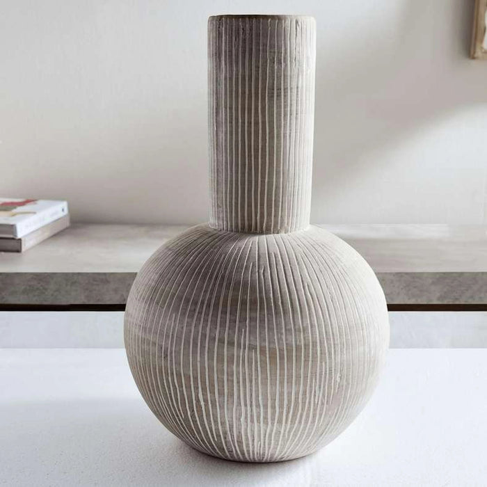 Selina Stoneware Vase With Tall Neck 31.1X31.1X50Cm - Brown