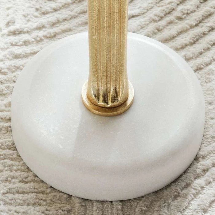 Semyon Drink Table Marble - White & Antique Gold