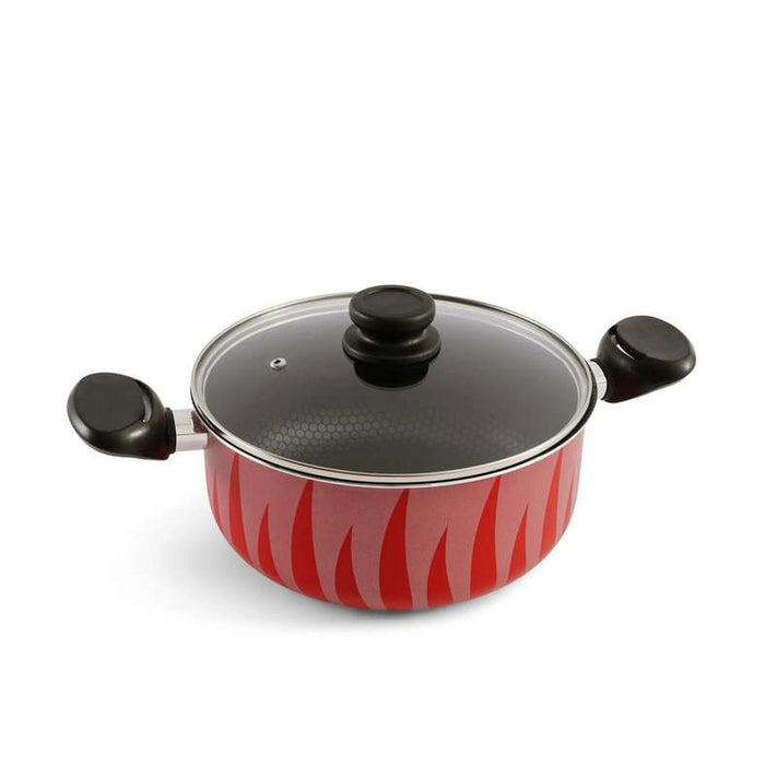 Senstan Flame Cooking Pot With Lid Dia26Cm -Red