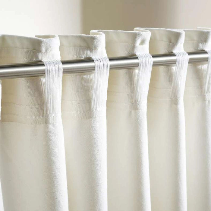 Serena Cotton Velvet Curtain Pair With Heading Tape-135X240- Cream