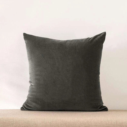 Serena Cotton Velvet Cushion Cover-50X50 Cm- Charcoal PAN HOME