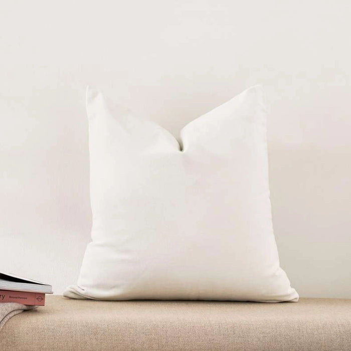 Serena Cotton Velvet Cushion Cover-50X50 Cm- Cream