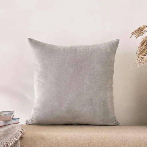 Serena Cotton Velvet Cushion Cover-50X50 Cm- Grey PAN HOME