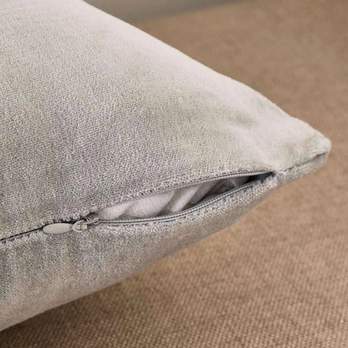 Serena Cotton Velvet Cushion Cover-50X50 Cm- Grey