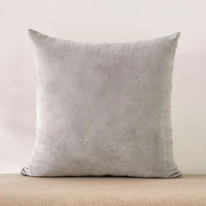Serena Cotton Velvet Cushion Cover-50X50 Cm- Grey