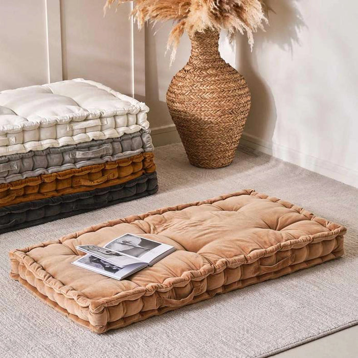 Serena Cotton Velvet Pallet Cushion-60X120X12Cm- Beige