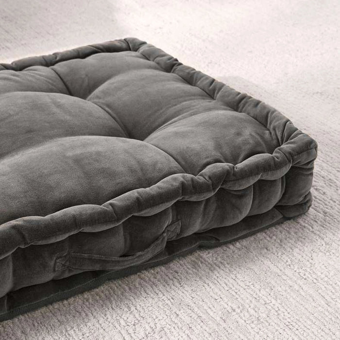 Serena Cotton Velvet Pallet Cushion-60X120X12Cm- Charcoal