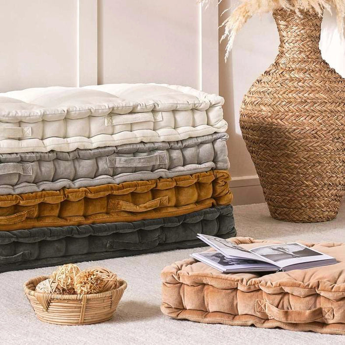 Serena Cotton Velvet Pallet Cushion-60X120X12Cm- Charcoal