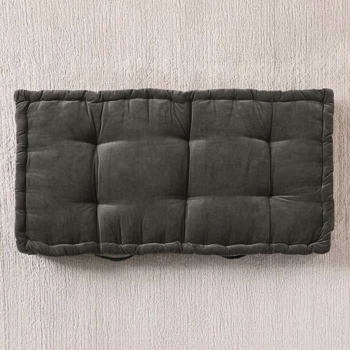 Serena Cotton Velvet Pallet Cushion-60X120X12Cm- Charcoal
