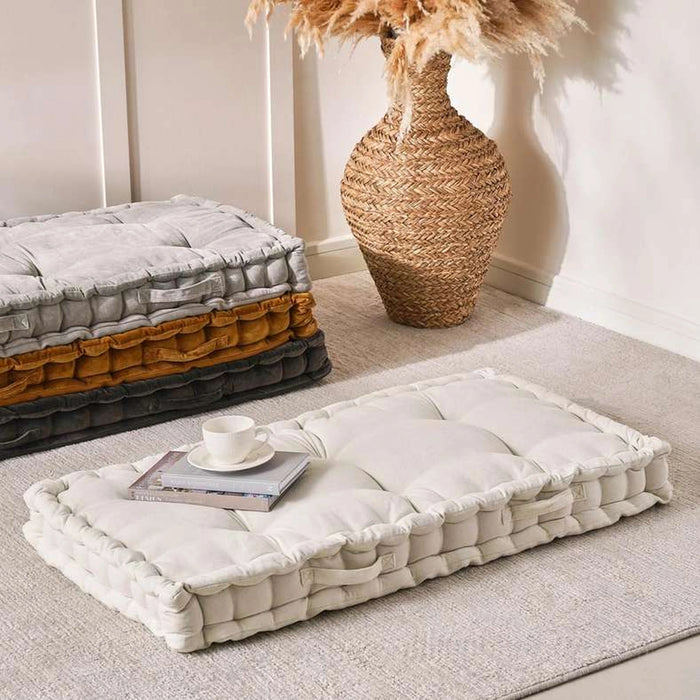 Serena Cotton Velvet Pallet Cushion-60X120X12Cm- Cream