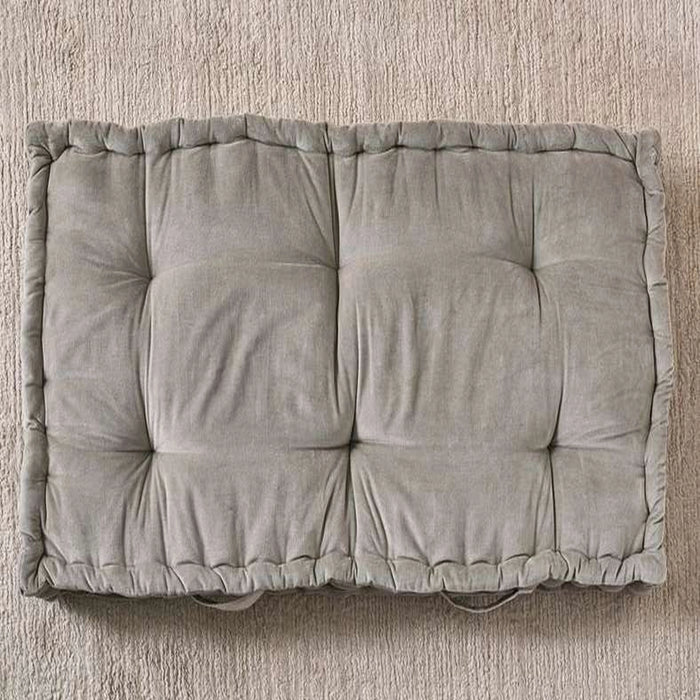 Serena Cotton Velvet Pallet Cushion-60X120X12Cm- Grey