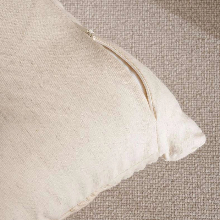 Serena Hand Embroidered Down Alternative Filled Cushion 35X50Cm - Natural