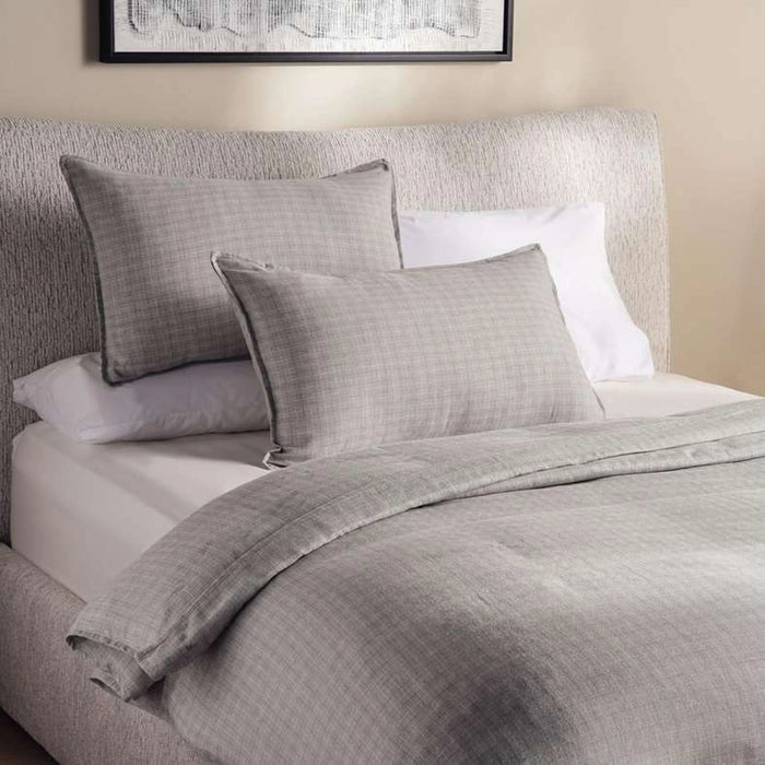 Serene Check 3-Piece King Duvet Cover Set 230X220Cm - Silver Grey