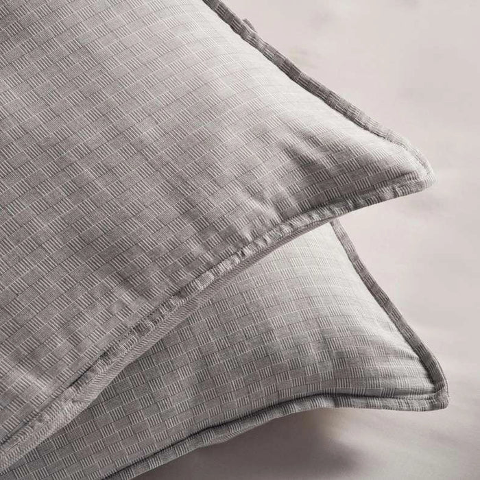 Serene Check 3-Piece King Duvet Cover Set 230X220Cm - Silver Grey