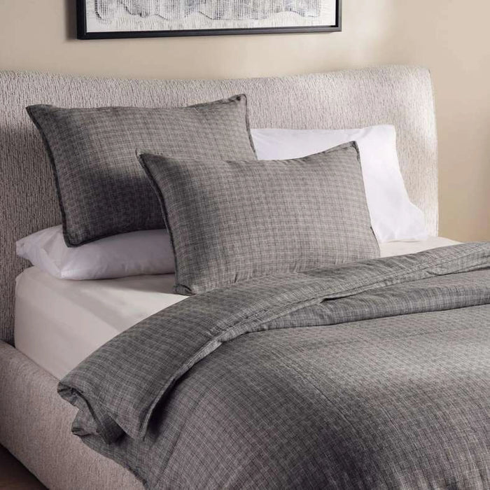 Serene Check 3-Piece Queen Duvet Cover Set 200X200Cm - Anthracite