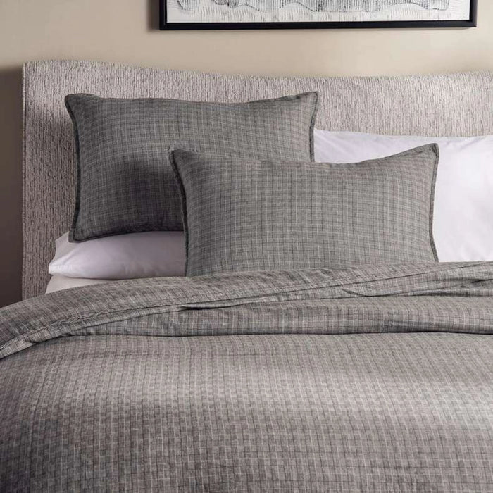 Serene Check 3-Piece Queen Duvet Cover Set 200X200Cm - Anthracite