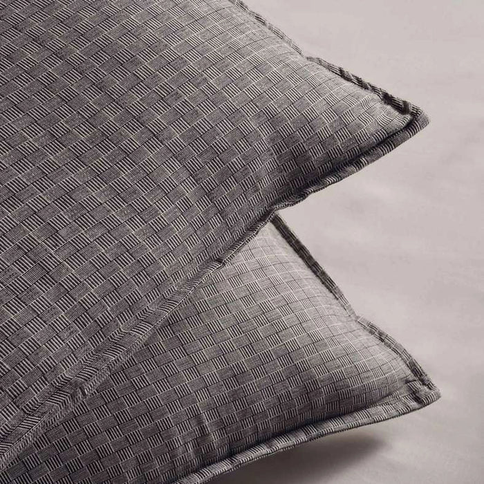 Serene Check 3-Piece Queen Duvet Cover Set 200X200Cm - Anthracite