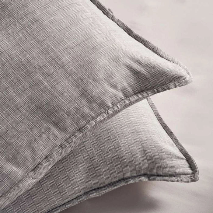 Serene Check 3-Piece Queen Duvet Cover Set 200X200Cm - Silver Grey