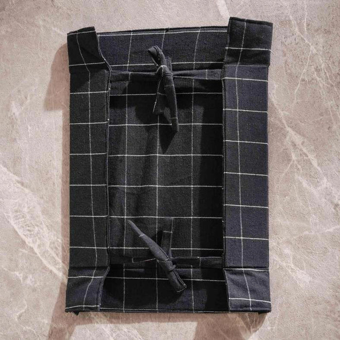 Serene Check Bread Basket 35X35cm - Black Pan Home