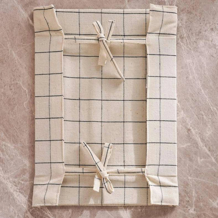 Serene Check Bread Basket 35X35Cm - Natural