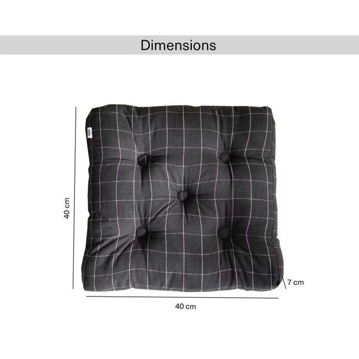Serene Check Chairpad 7Cm - Black Pan Home