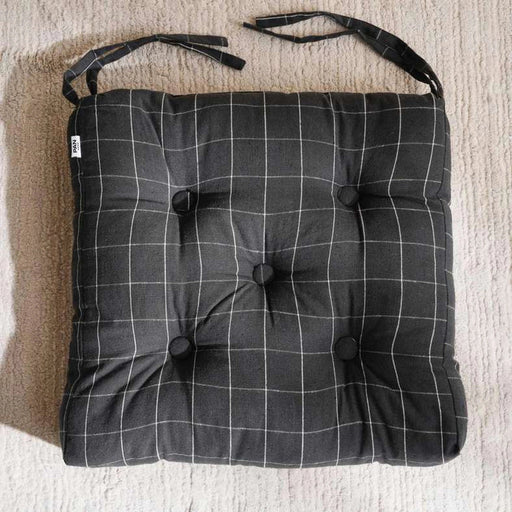 Serene Check Chairpad 7Cm - Black Pan Home