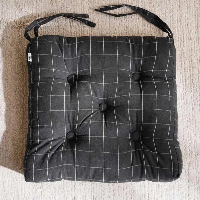 Serene Check Chairpad 7Cm - Black Pan Home