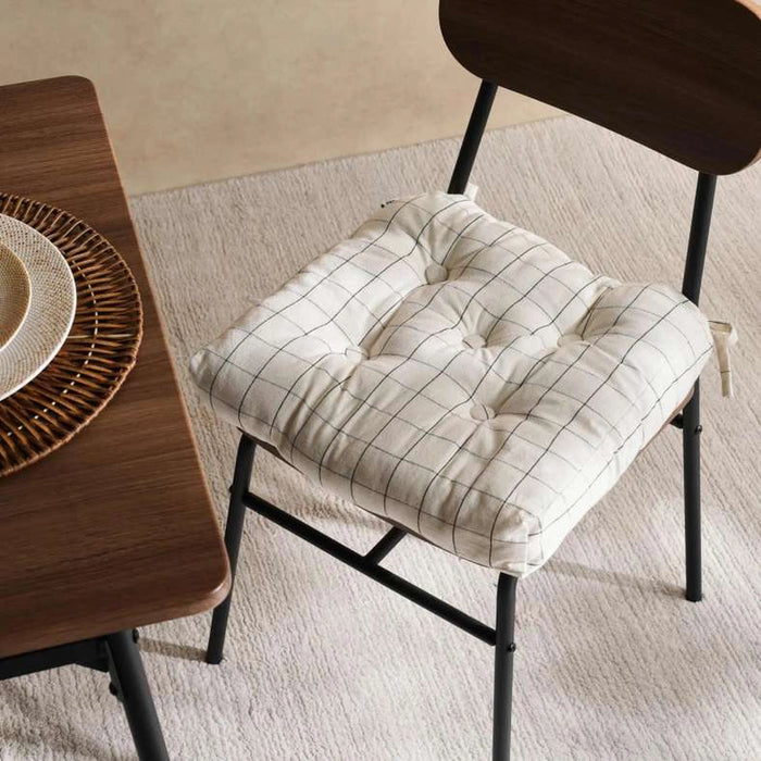 Serene Check Chairpad 40X40X7Cm - Natural
