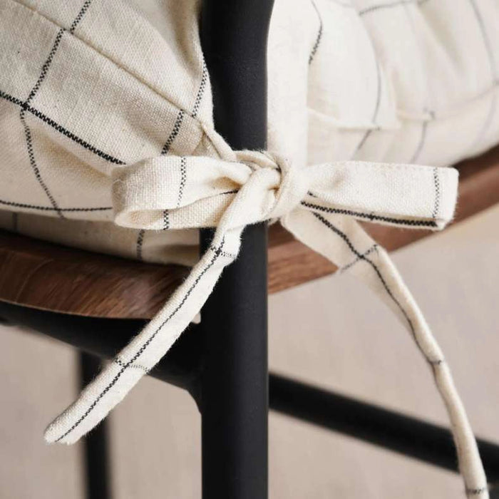 Serene Check Chairpad 40X40X7Cm - Natural