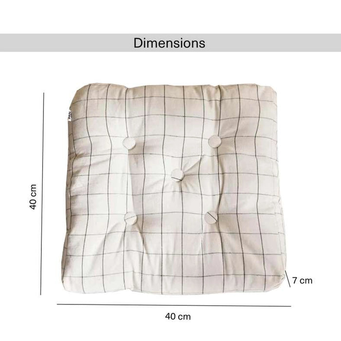 Serene Check Chairpad 40X40X7Cm - Natural
