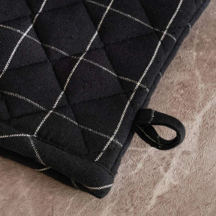 Serene Check Ovenmitten 17X30cm - Black