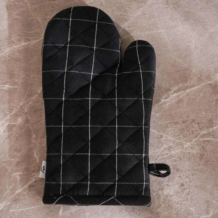 Serene Check Ovenmitten 17X30cm - Black