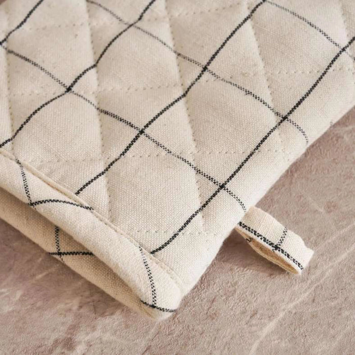 Serene Check Ovenmitten - Natural