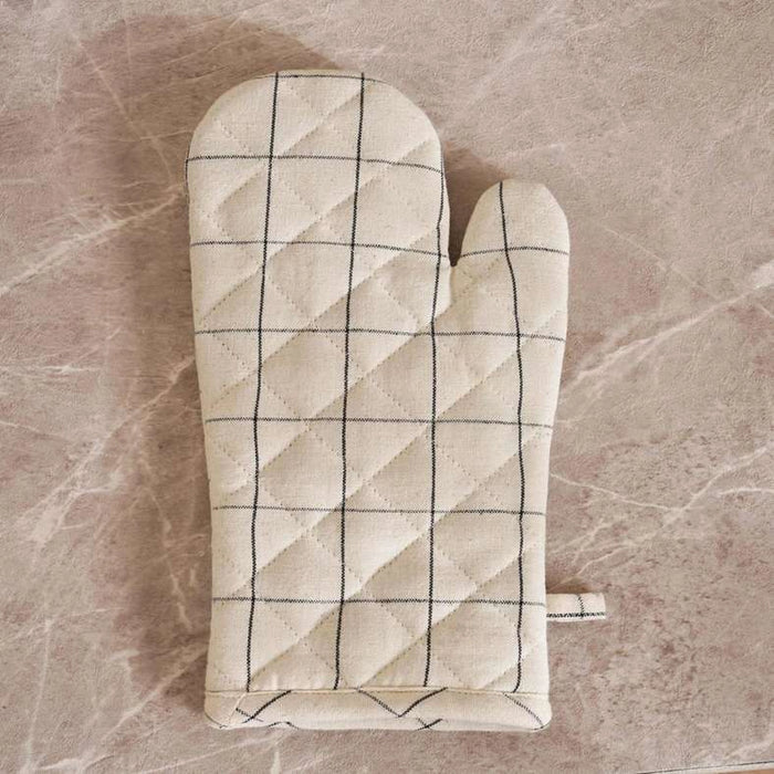 Serene Check Ovenmitten - Natural