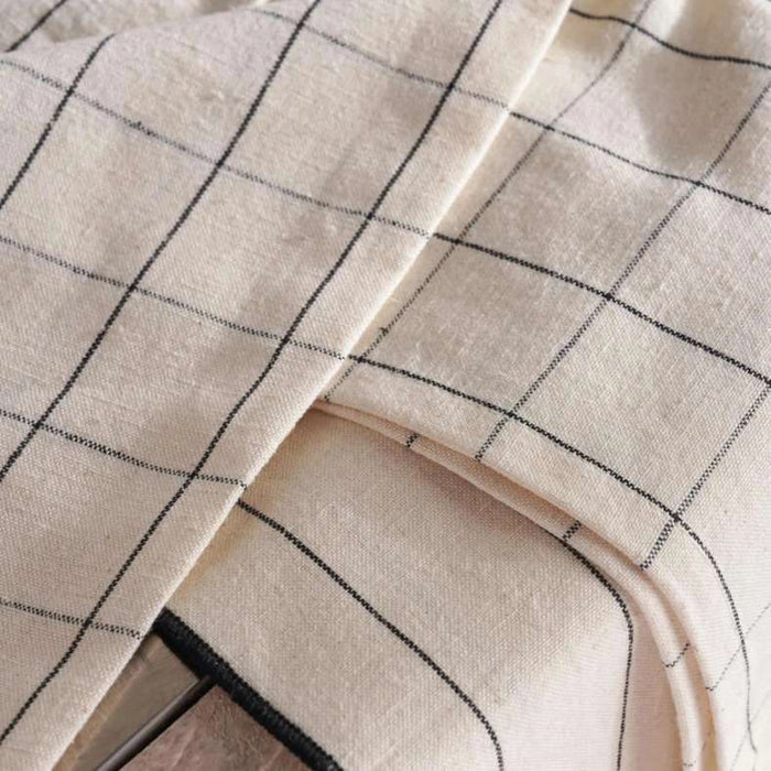 Serene Checks And Stripe 2 Piece Kitchen Towel Set 45X70Cm - Natural