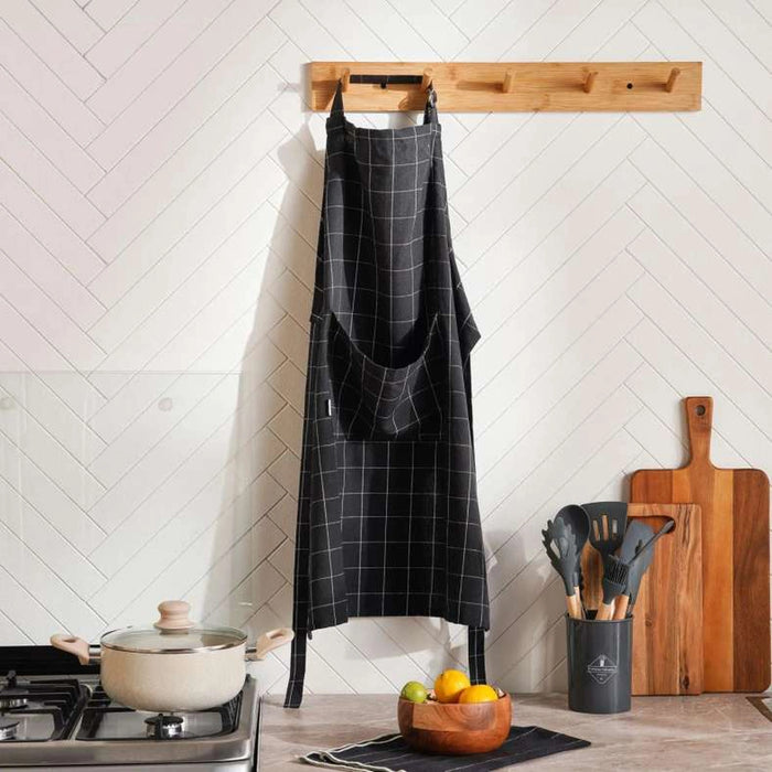 Serene Checks Apron 63X80Cm - Black