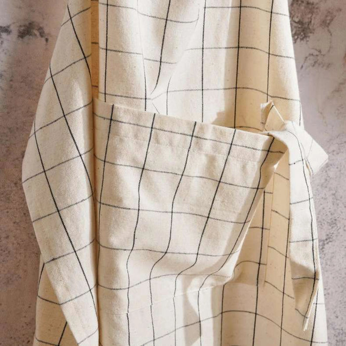 Serene Checks Apron 63X80Cm - Natural