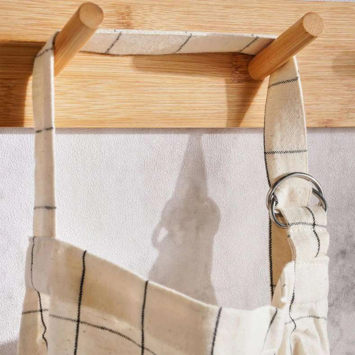 Serene Checks Apron 63X80Cm - Natural
