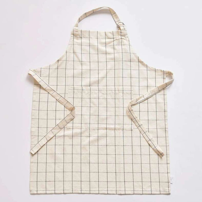 Serene Checks Apron 63X80Cm - Natural
