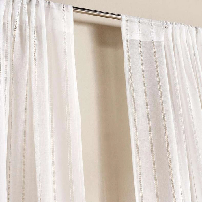 Serene Crimp Rod Pocket Sheer Curtain Pair 135X240Cm-White